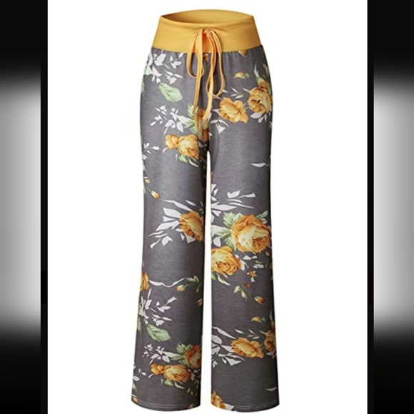 NWT Boho Floral Print Drawstring Pants - Picture 4 of 4